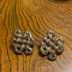 Vintage Sterling Silver overlay Floral Earrings